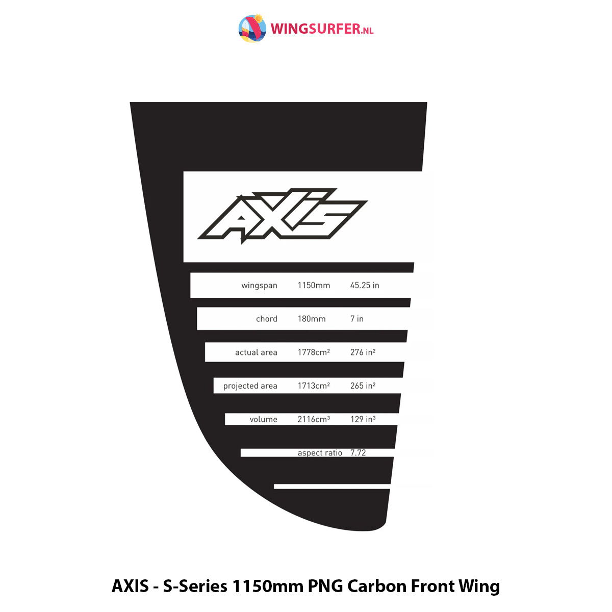 AXIS FOILS - 1150mm PNG Carbon Front Wing - Afbeelding 2