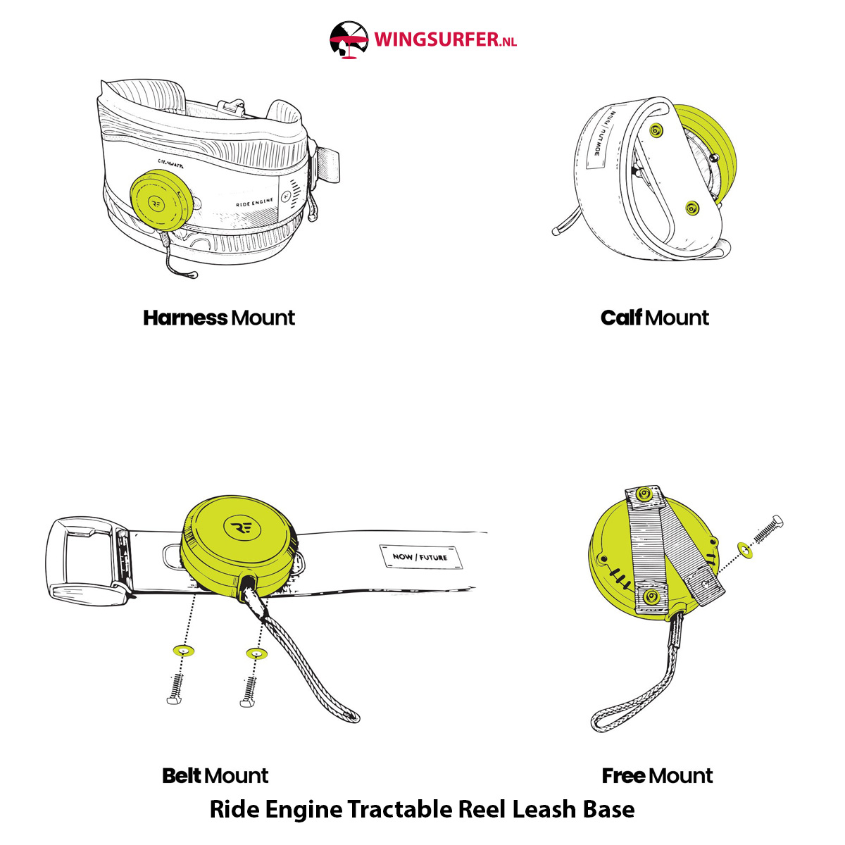Ride Engine Tractable Reel Leash Base - Afbeelding 4